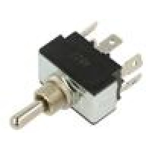 Přepínač páčkový pol: 3 DPDT (ON)-OFF-(ON) 21A/14VDC 50mΩ 18N