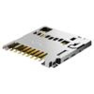 Konektor: pro karty microSD push-push SMT gold flash 1,28mm