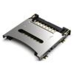 Konektor: pro karty microSD s výklopným držákem SMT 1,8mm