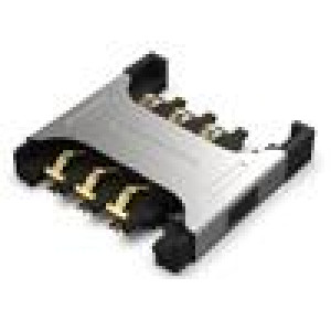 Konektor: pro karty Micro SIM push-pull SMT gold flash 2,45mm