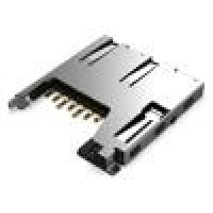 Konektor: pro karty microSD push-push SMT gold flash 1,88mm