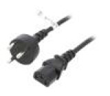 Kabel DE2-13R (K) vidlice,IEC C13 zásuvka PVC 2m černá 10A