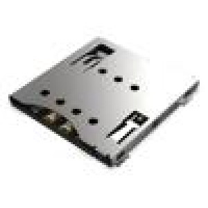 Konektor: pro karty Micro SIM push-push,s vypínačem SMT 1,5mm