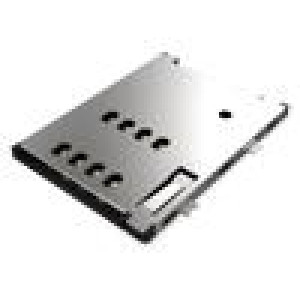 Konektor: pro karty Mini SIM push-push,s vypínačem SMT PIN: 8