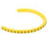 Kabelové značky pro kabely a vodiče 1,3÷3mm PVC žlutá PA