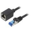 Prodlužka RJ45 S/FTP 6a Cu LSZH černá 2m 26AWG