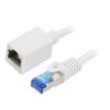 Prodlužka RJ45 S/FTP 6a Cu LSZH bílá 1m 26AWG Povrch: zlacený