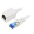 Prodlužka RJ45 S/FTP 6a Cu LSZH bílá 2m 26AWG Povrch: zlacený