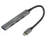 Hub USB USB C USB 3.2 PnP šedá Počet portů: 4 5Gbps