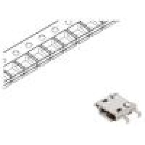 Zásuvka USB B micro PIN: 5 SMT,THT na PCB vodorovné 20000ks.