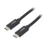 Kabel USB 2.0 USB C vidlice,z obou stran 1m černá 480Mbps