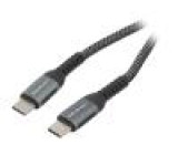Kabel USB 2.0 USB C vidlice,z obou stran 1,5m černo-bílá