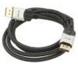Kabel DisplayPort 1.4,HDCP 2.2 textilní 1,5m černá