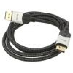 Kabel DisplayPort 1.4,HDCP 2.2 textilní 1,5m černá