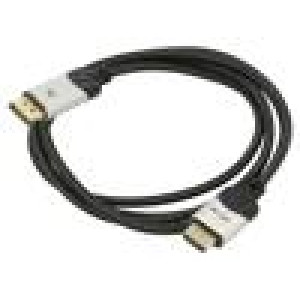 Kabel DisplayPort vidlice,HDMI vidlice textilní 1,8m černá