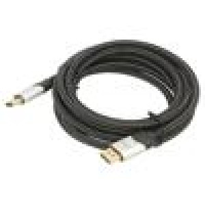 Kabel DisplayPort 1.4,HDCP 2.2 textilní 3m černá