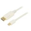 Kabel DisplayPort 1.2 PVC Dél: 1,8m bílá Økab: 7,3mm