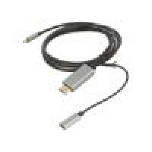 Adaptér USB 3.0,USB 3.1 zlacený 1,8m černá PVC