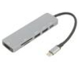 Adaptér USB 3.0 niklovaný černá 5Gbps stříbrná PVC