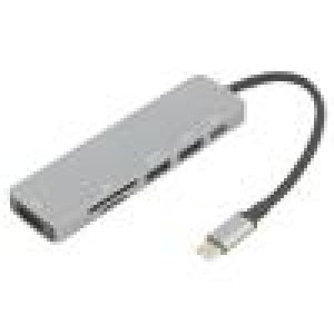 Adaptér OTG,USB 3.0 niklovaný 0,15m černá 5Gbps stříbrná PVC