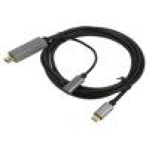 Adaptér USB 3.0,USB 3.1 zlacený 1,8m černá PVC 60W