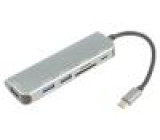 Adaptér OTG,USB 3.0 niklovaný černá 5Gbps stříbrná PVC