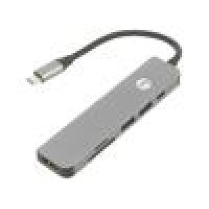 Adaptér USB 3.0 niklovaný 0,15m černá Podpora: 4K,UHD 2160p
