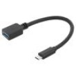 Kabel USB 3.0 USB A zásuvka,USB C vidlice niklovaný 0,2m