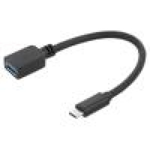 Kabel USB 3.0 USB A zásuvka,USB C vidlice niklovaný 0,2m