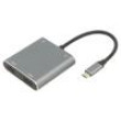 Adaptér OTG,USB 3.0 niklovaný 0,15m černá 5Gbps stříbrná PVC
