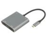 Adaptér OTG,USB 3.0 niklovaný 0,15m černá 5Gbps stříbrná PVC