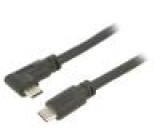 Kabel USB 3.2 USB C vidlice,USB C úhlová zástrčka 5m černá