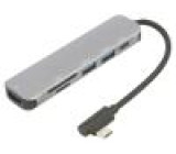 Adaptér USB 3.0 niklovaný 0,15m černá 5Gbps stříbrná PVC