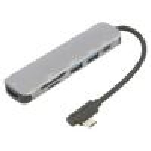 Adaptér USB 3.0 niklovaný 0,15m černá Podpora: 4K,UHD 2160p