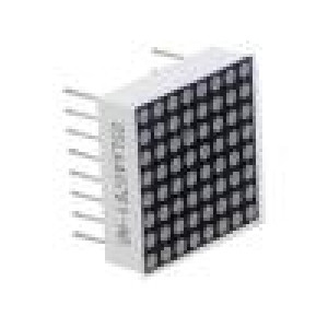Zobrazovač: LED matice 8x8 oranžová 70mcd 20x20mm 2,1÷2,5V