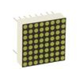 Zobrazovač: LED matice 8x8 bilá 100mcd 20x20mm 2,9÷3,4V