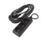 Prodlužovací síťový kabel Zásuvky: 3 PVC černá 3x1,5mm2 5m