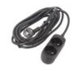Prodlužovací síťový kabel Zásuvky: 2 PVC černá 3x1,5mm2 5m