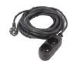 Prodlužovací síťový kabel Zásuvky: 2 PVC černá 3x1,5mm2 10m