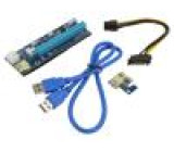 Riser USB 3.0 modrá Použití: Těžba kryptoměn