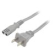 Kabel 2x18AWG IEC C7 zásuvka,NEMA 1-15 (A) vidlice PVC 1m