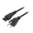 Kabel 3x18AWG IEC C5 zásuvka,NEMA 5-15 (B) vidlice PVC 5m