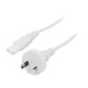 Kabel AS/NZS 3112 (I) zástrčka,IEC C7 zásuvka PVC 3m bílá