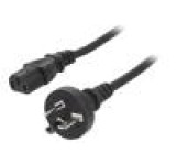 Kabel AS/NZS 3112 (I) zástrčka,IEC C13 zásuvka PVC 5m černá