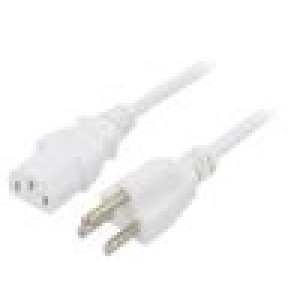 Kabel 3x18AWG IEC C13 zásuvka,NEMA 5-15 (B) vidlice PVC 1,8m