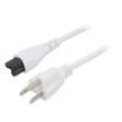 Kabel 3x18AWG IEC C5 zásuvka,NEMA 5-15 (B) vidlice PVC 1,8m