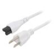 Kabel 3x18AWG IEC C5 zásuvka,NEMA 5-15 (B) vidlice PVC 3m