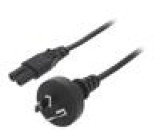 Kabel AS/NZS 3112 (I) zástrčka,IEC C7 zásuvka PVC 5m černá