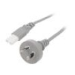 Kabel AS/NZS 3112 (I) zástrčka,IEC C7 zásuvka PVC 3m šedá