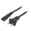 Kabel 2x18AWG IEC C7 zásuvka,NEMA 1-15 (A) vidlice PVC 5m